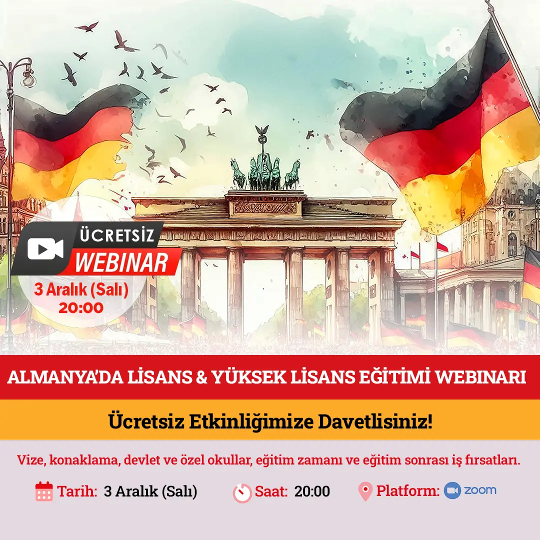 Almanya'da Lisans ve Yüksek Lisans Eğitimi Webinarı!