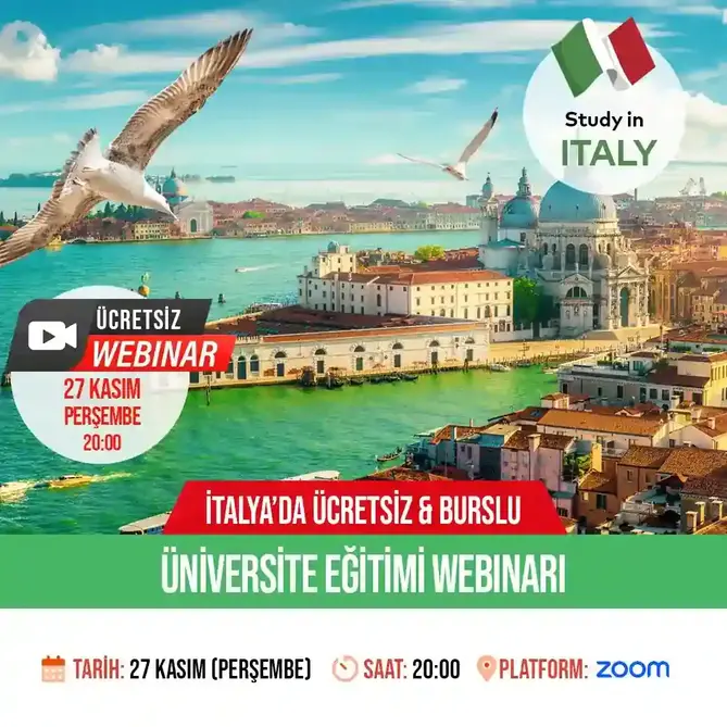 İtalya'da Ücretsiz & Burslu Üniversite Eğitimi Webinarı