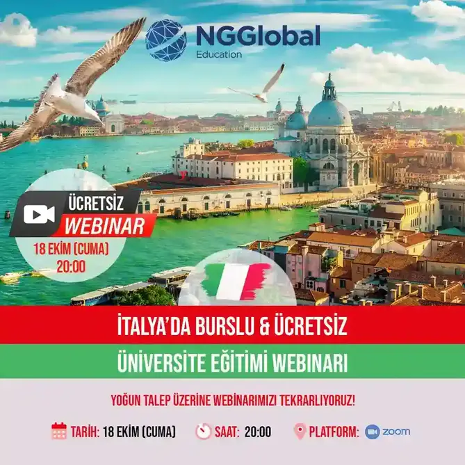 İtalya'da Ücretsiz & Burslu Üniversite Eğitimi Webinarı!