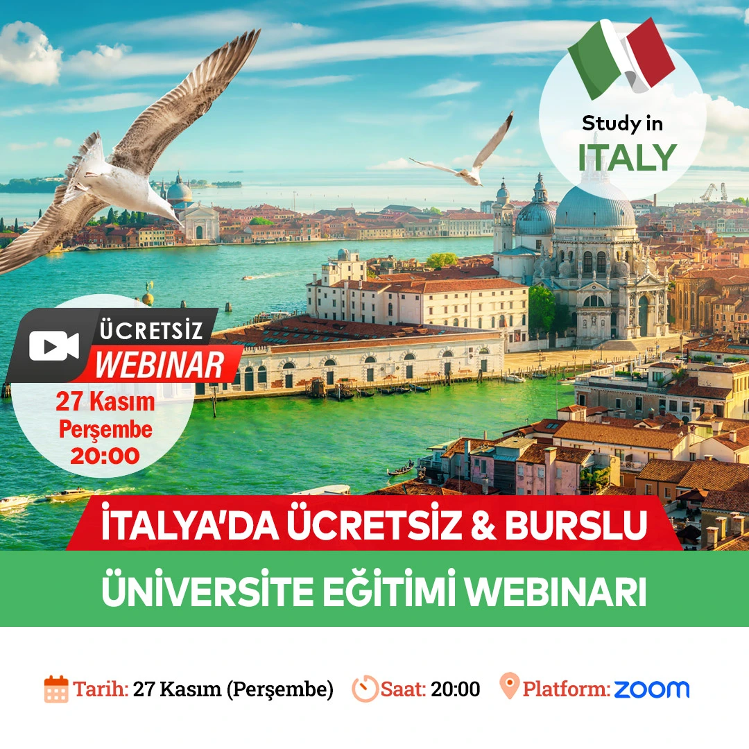 İtalya'da Ücretsiz & Burslu Üniversite Eğitimi Webinarı