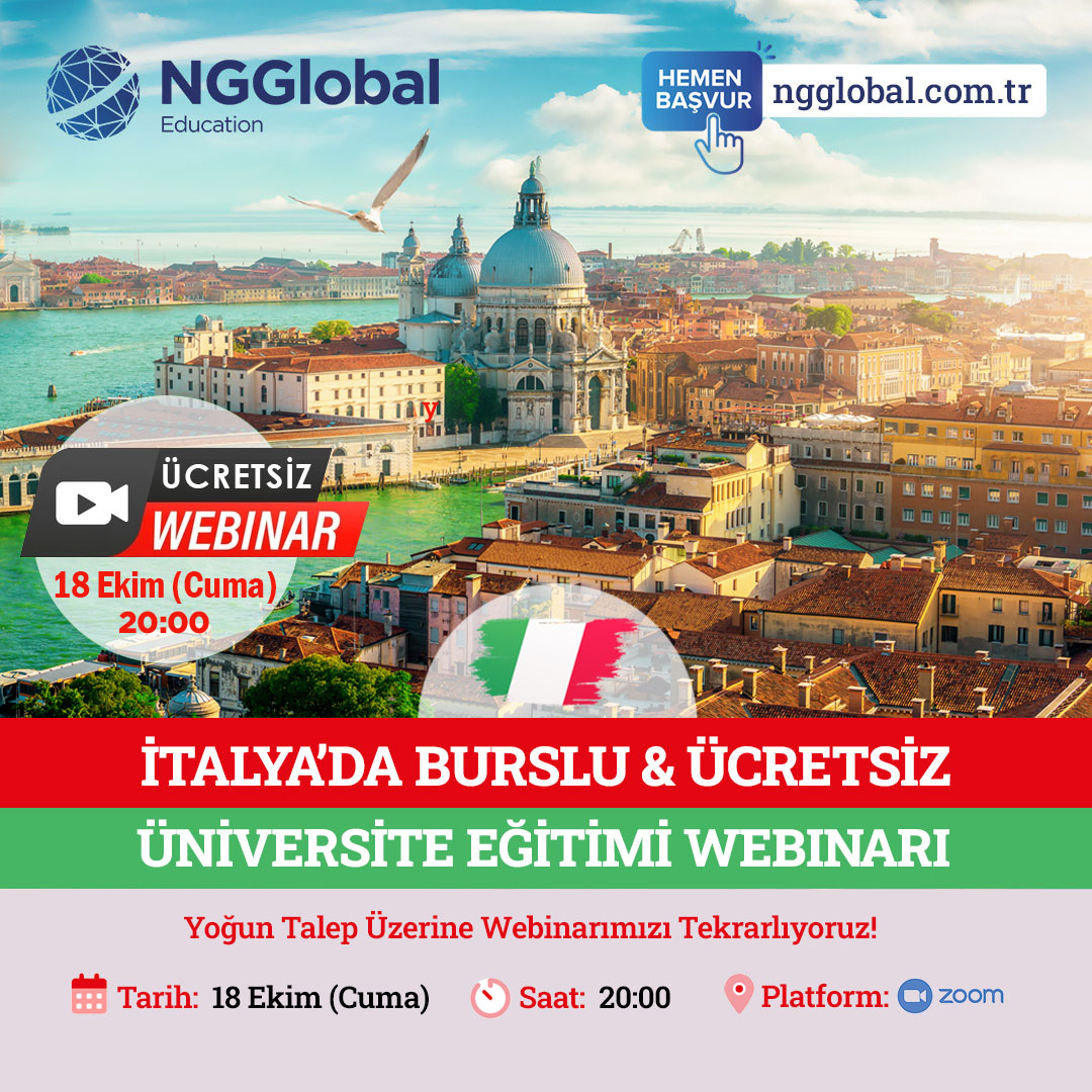 İtalya'da Ücretsiz & Burslu Üniversite Eğitimi Webinarı!